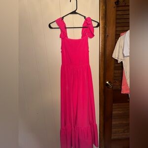 Pink long summer dress